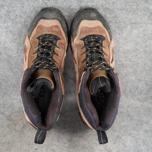 Cherokee Shoes Mens 11 Hiking Boots Outdoor Sport Leather Lace Up Brown Retro
